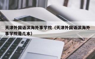 天津外国语滨海外事学院（天津外国语滨海外事学院是几本）