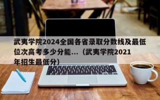 武夷学院2024全国各省录取分数线及最低位次高考多少分能...（武夷学院2021年招生最低分）