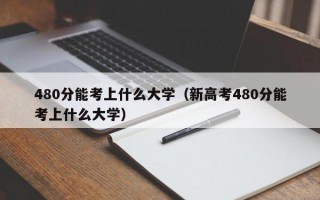 480分能考上什么大学（新高考480分能考上什么大学）