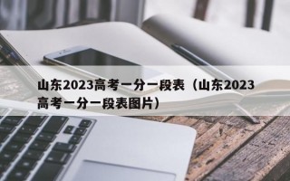 山东2023高考一分一段表（山东2023高考一分一段表图片）