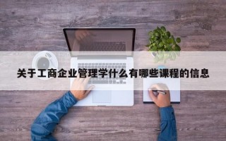 关于工商企业管理学什么有哪些课程的信息