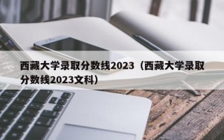 西藏大学录取分数线2023（西藏大学录取分数线2023文科）