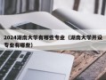 2024湖南大学有哪些专业（湖南大学开设专业有哪些）