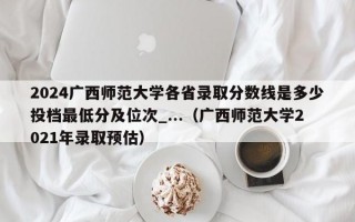 2024广西师范大学各省录取分数线是多少投档最低分及位次_...（广西师范大学2021年录取预估）