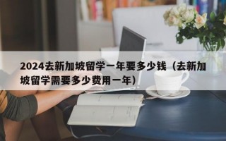 2024去新加坡留学一年要多少钱（去新加坡留学需要多少费用一年）