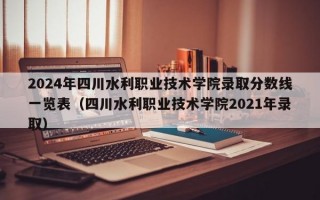 2024年四川水利职业技术学院录取分数线一览表（四川水利职业技术学院2021年录取）