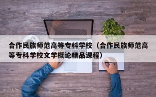 合作民族师范高等专科学校（合作民族师范高等专科学校文学概论精品课程）