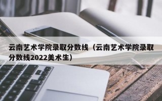 云南艺术学院录取分数线（云南艺术学院录取分数线2022美术生）