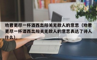 劝君更尽一杯酒西出阳关无故人的意思（劝君更尽一杯酒西出阳关无故人的意思表达了诗人什么）