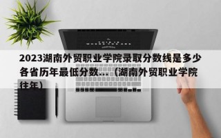 2023湖南外贸职业学院录取分数线是多少各省历年最低分数...（湖南外贸职业学院往年）