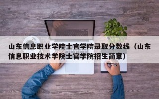 山东信息职业学院士官学院录取分数线（山东信息职业技术学院士官学院招生简章）