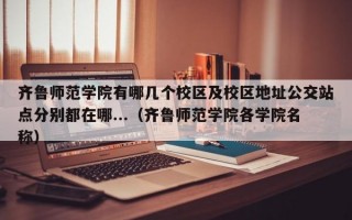 齐鲁师范学院有哪几个校区及校区地址公交站点分别都在哪...（齐鲁师范学院各学院名称）