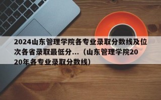 2024山东管理学院各专业录取分数线及位次各省录取最低分...（山东管理学院2020年各专业录取分数线）