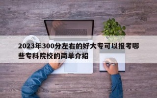 2023年300分左右的好大专可以报考哪些专科院校的简单介绍