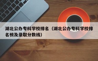 湖北公办专科学校排名（湖北公办专科学校排名榜及录取分数线）