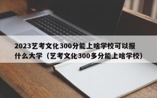 2023艺考文化300分能上啥学校可以报什么大学（艺考文化300多分能上啥学校）