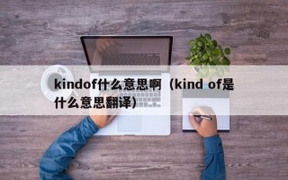 kindof什么意思啊（kind of是什么意思翻译）