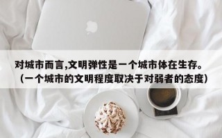 对城市而言,文明弹性是一个城市体在生存。（一个城市的文明程度取决于对弱者的态度）