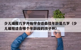 少儿编程几岁开始学合适最佳年龄是几岁（少儿编程适合哪个年龄段的孩子啊）