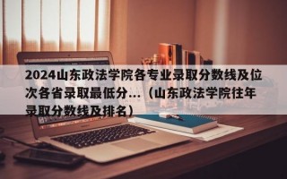 2024山东政法学院各专业录取分数线及位次各省录取最低分...（山东政法学院往年录取分数线及排名）