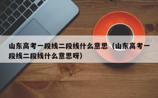 山东高考一段线二段线什么意思（山东高考一段线二段线什么意思呀）