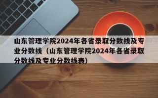 山东管理学院2024年各省录取分数线及专业分数线（山东管理学院2024年各省录取分数线及专业分数线表）