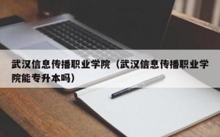 武汉信息传播职业学院（武汉信息传播职业学院能专升本吗）