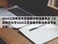 2024江苏师范大学录取分数线是多少（江苏师范大学2020江苏录取分数线表及专业分数）