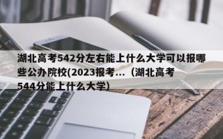 湖北高考542分左右能上什么大学可以报哪些公办院校(2023报考...（湖北高考544分能上什么大学）