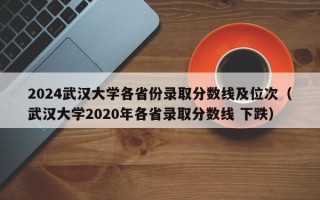 2024武汉大学各省份录取分数线及位次（武汉大学2020年各省录取分数线 下跌）