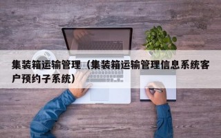 集装箱运输管理（集装箱运输管理信息系统客户预约子系统）