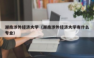 湖南涉外经济大学（湖南涉外经济大学有什么专业）