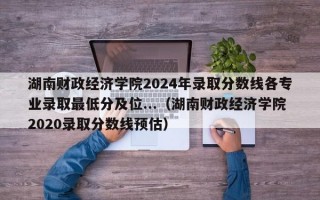 湖南财政经济学院2024年录取分数线各专业录取最低分及位...（湖南财政经济学院2020录取分数线预估）