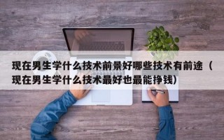 现在男生学什么技术前景好哪些技术有前途（现在男生学什么技术最好也最能挣钱）