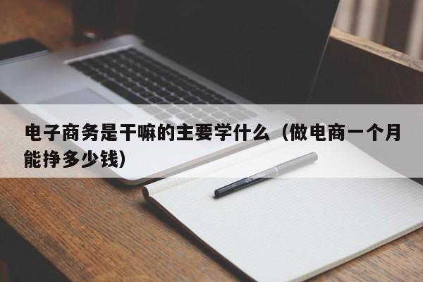 电子商务是干嘛的主要学什么（做电商一个月能挣多少钱）-第1张图片