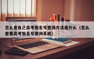 怎么查自己高考报名号查询方法是什么（怎么查看高考报名号查询系统）