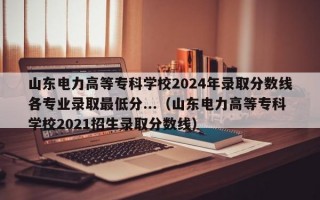 山东电力高等专科学校2024年录取分数线各专业录取最低分...（山东电力高等专科学校2021招生录取分数线）