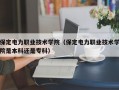 保定电力职业技术学院（保定电力职业技术学院是本科还是专科）