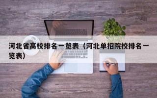 河北省高校排名一览表（河北单招院校排名一览表）